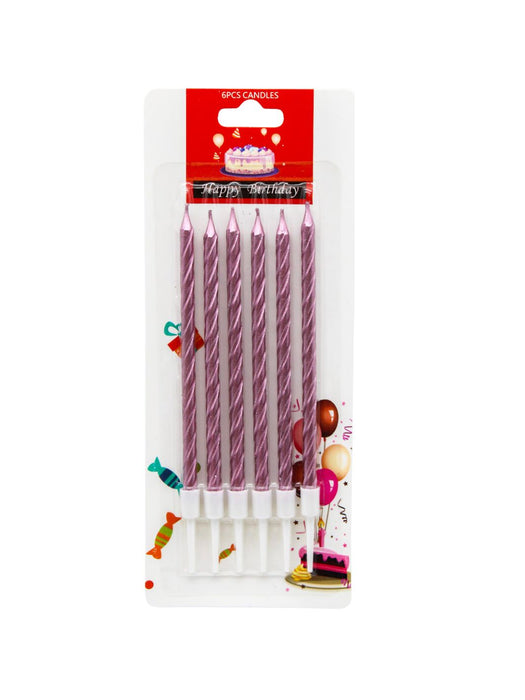 Paquete de 6 Velas en Colores Metálicos
