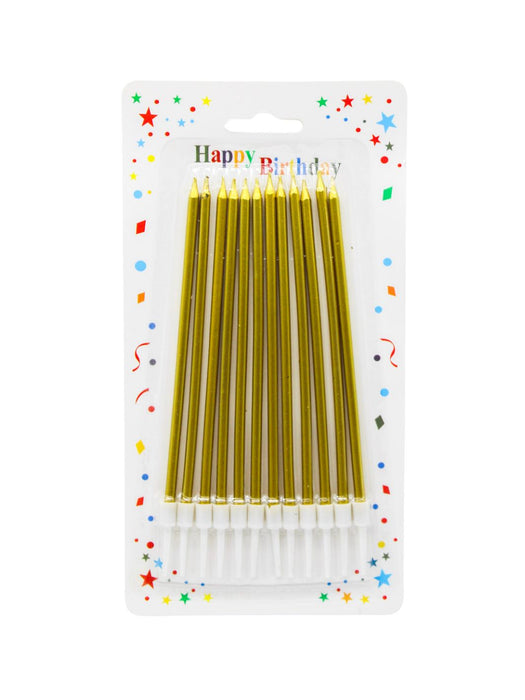Paquete de 12 Velas en Colores Metálicos
