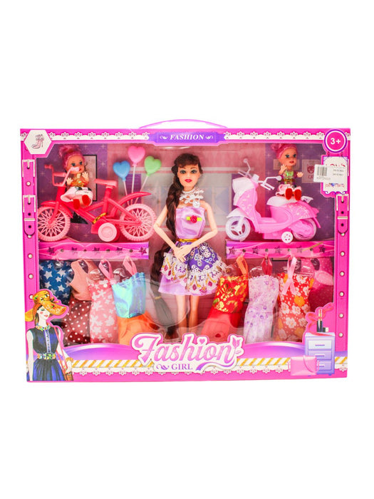 Set Muñeca Fashion Girl con accesorios