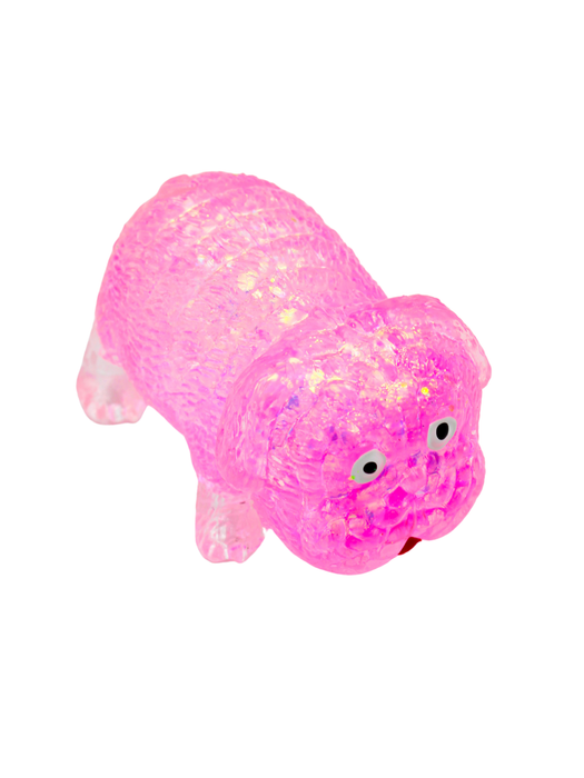 Squishy de Perrito con Glitter Rosa