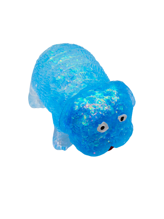 Squishy de Perrito con Glitter Azul