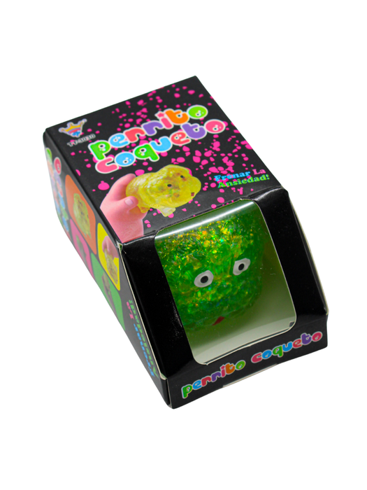 Squishy de Perrito con Glitter Verde