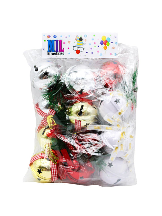 Adorno Cascabel Navideño - 1 pza o Paquete con 12 pzas
