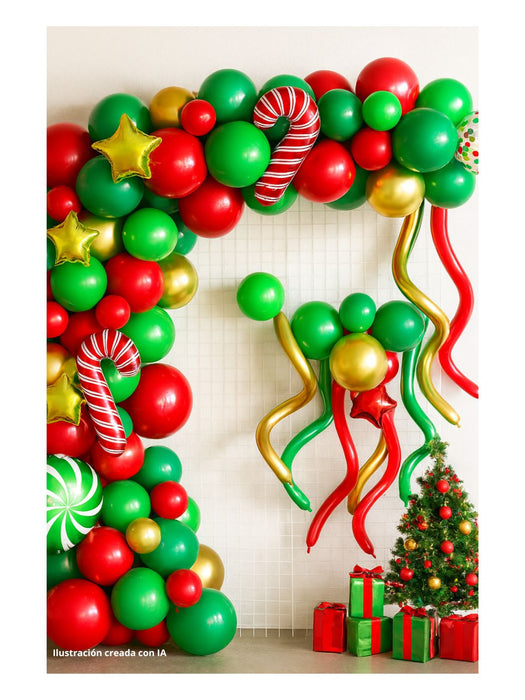 Set de Globos Navideños - 100 Piezas