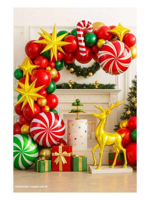 Set de Globos Navideños - 100 Piezas