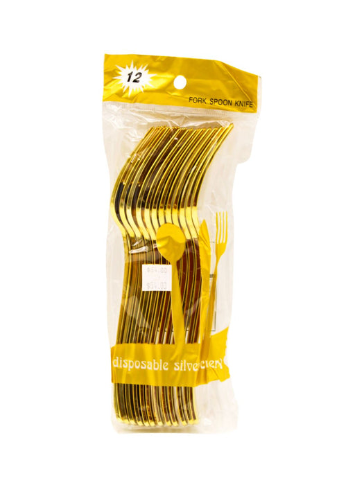 Paquete de Cubiertos Desechables Color Dorado - Tenedores