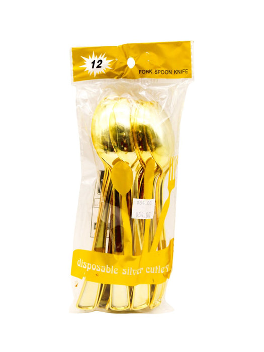 Paquete de Cubiertos Desechables Color Dorado - Cucharas