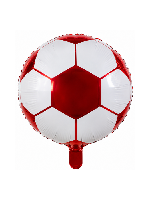 Globo con forma de balón blanco con rojo