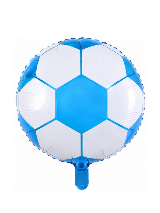 Globo con forma de balón azul con blanco