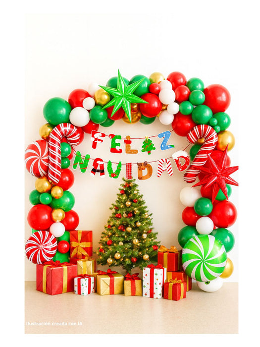 Set de Globos Navideños - 100 Piezas