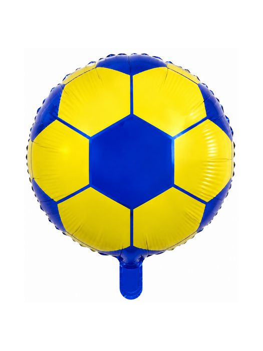 Globo con forma de balón amarillo con azul