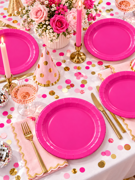 Plato Rosa Fuerte Liso