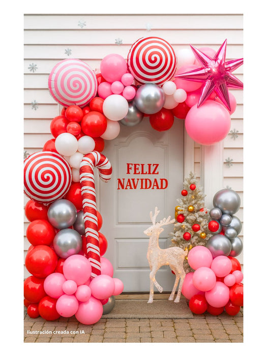 Set de Globos Navideños - 100 Piezas