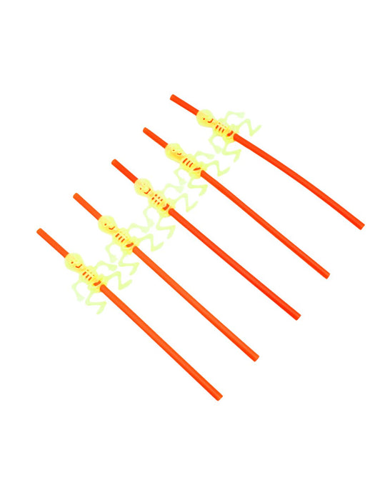 Popotes con Esqueleto Fluorescentes - Paquete con 5 piezas