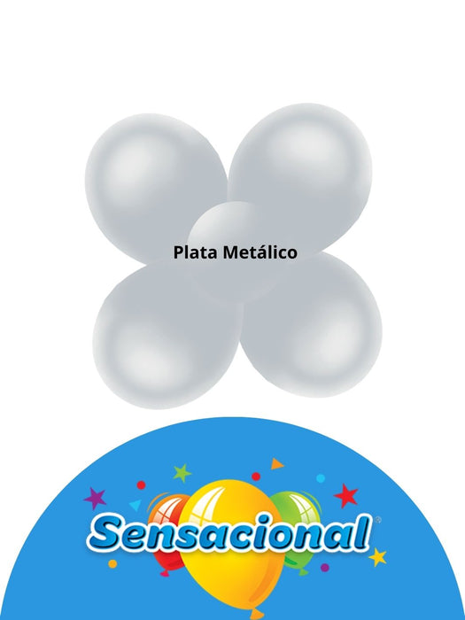 Globo Látex Sensacional - Plata Metálico