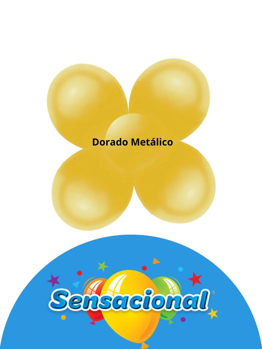 Globo Látex Sensacional - Dorado Metálico