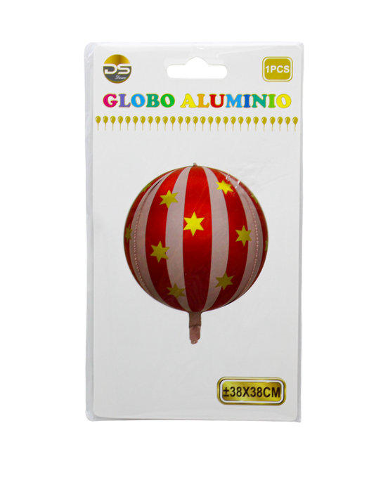Globo Esfera Rojo con Estrellas