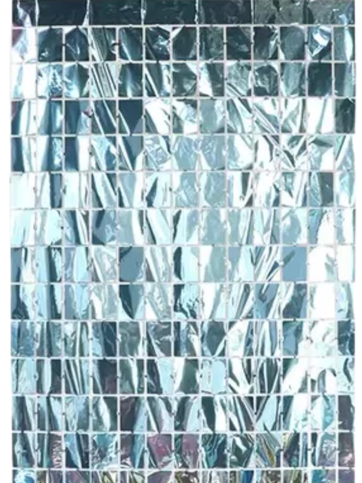 Cortina Metálica de Cuadros - Azul