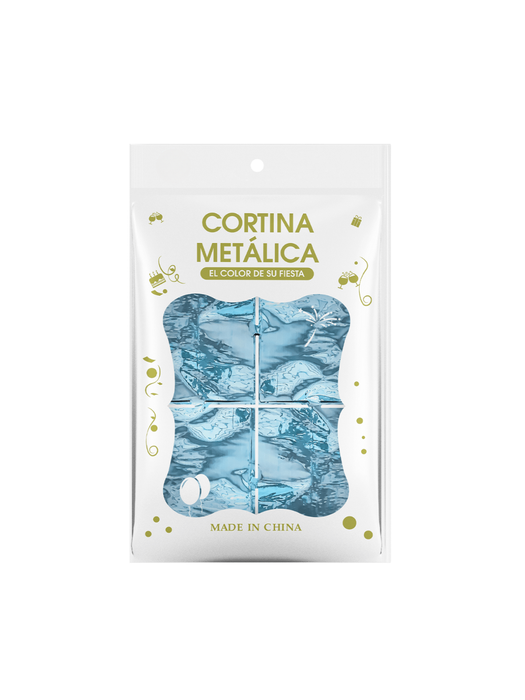 Cortina Metálica de Cuadros - Azul