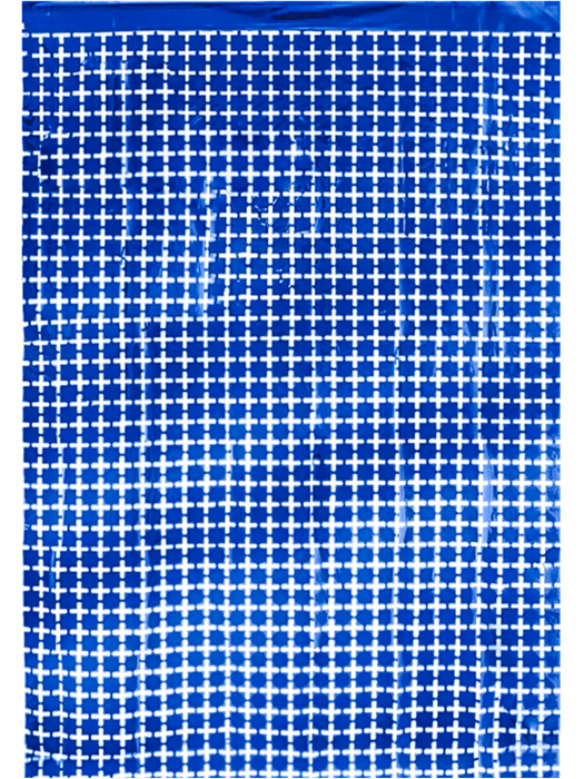 Cortina Metálica de Cuadros Pequeños - Azul Rey