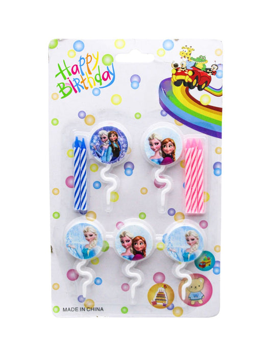 Paquete de 5 Velas con Cake Topper - Personajes