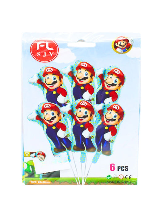 Set Globos - Mario Bros - Paquete con 6 Piezas