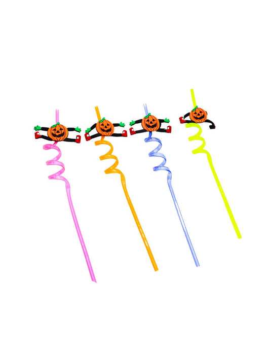 Popotes de Espiral con Accesorios de Halloween - Paquete con 4 piezas