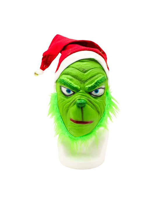 Máscara El Grinch con Gorro de Navidad (Látex)