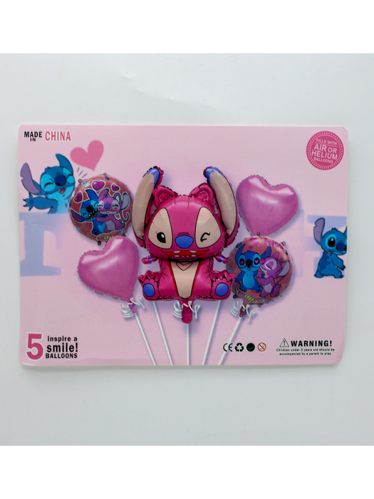 Set de Globos - stitch rosa