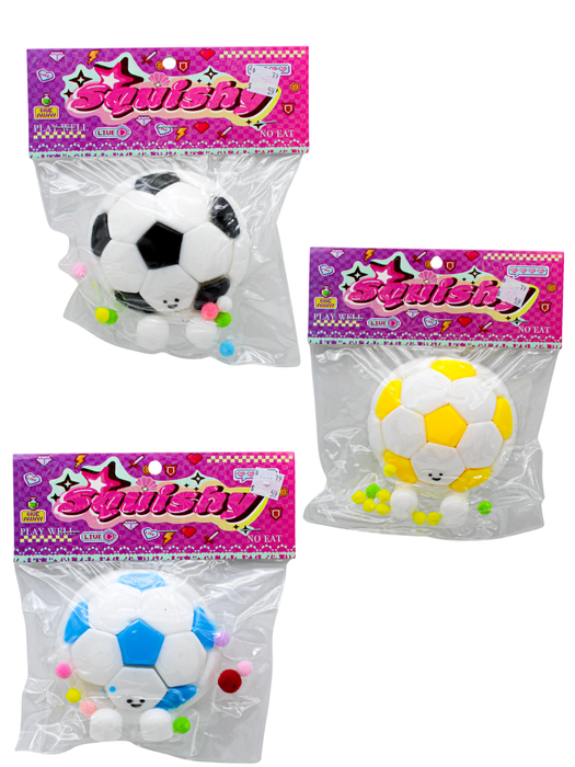 Squishy de Balon de Futbol con Pompones