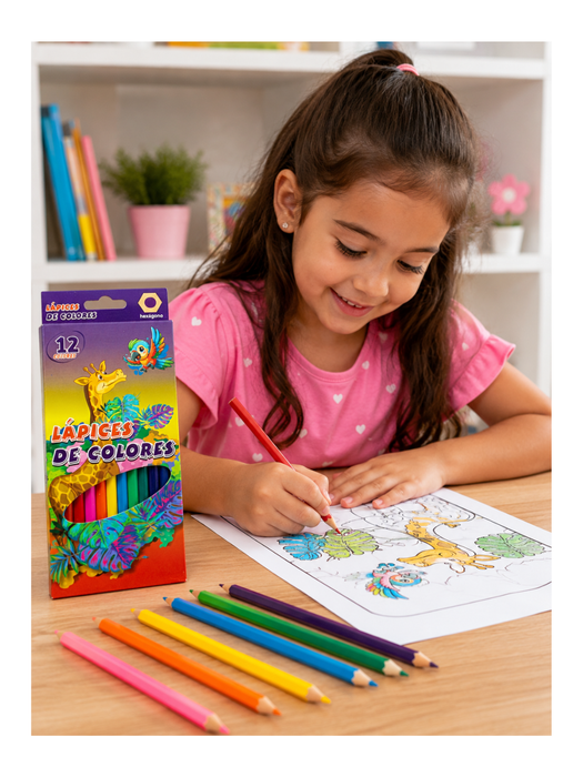 Lapices de Colores con Dsiseño Hexagonal